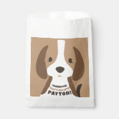かわいい子犬の年齢と名前キッズバースデーパーティー フェイバーバッグ (正面)