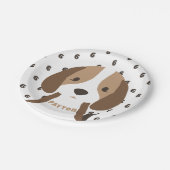 かわいい子犬の年齢と名前キッズバースデーパーティー ペーパープレート (アングル)