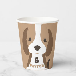 かわいい子犬の年齢と名前キッズバースデーパーティー 紙コップ