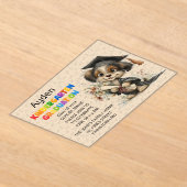 かわいい子犬の幼稚園卒業  アクリル招待状 (レイダウン)