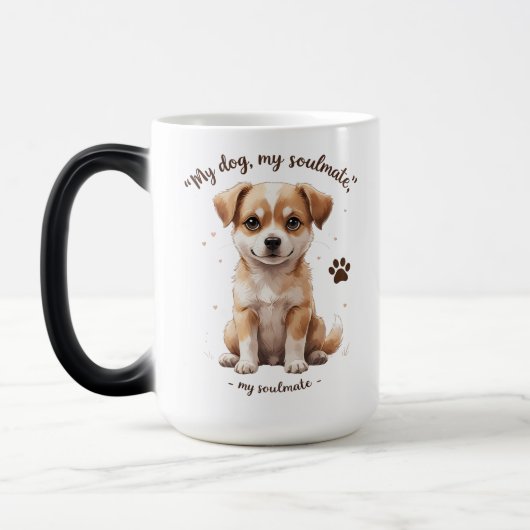 かわいい子犬の引用文モーフィングマグ(15oz) モーフィングマグカップ (左)