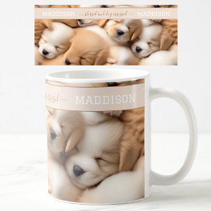 かわいい子犬の恋人の名前マグカップ コーヒーマグカップ