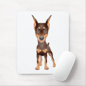 かわいい子犬の恋人の漫画ドバーマンピンチャー マウスパッド (マウス)