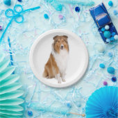 かわいい子犬の恋人コリー ペーパープレート (パーティー)