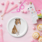 かわいい子犬の恋人コリー ペーパープレート (パーティー)