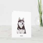かわいい子犬の恋人シベリアのハスキーこんにちは カード (裏面)