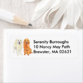 かわいい子犬の恋人マンガドッグママゴールデンレトリバー ラベル (インサイチュ)