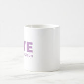 かわいい子犬の愛ハートバレンタインデイラベンダー コーヒーマグカップ (中央)