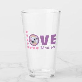 かわいい子犬の愛ハートバレンタインデイラベンダー タンブラーグラス