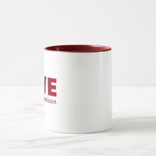 かわいい子犬の愛ハートバレンタインデー赤 マグカップ (中央)