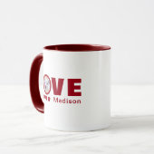 かわいい子犬の愛ハートバレンタインデー赤 マグカップ (正面左)