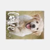 かわいい子犬の愛パーソナライズされたペット写真犬の恋人 フリースブランケット (正面(横))