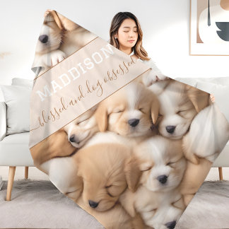 かわいい子犬の愛人の名前フリースブランケット フリースブランケット