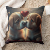 かわいい子犬の愛 クッション (ブランケット)