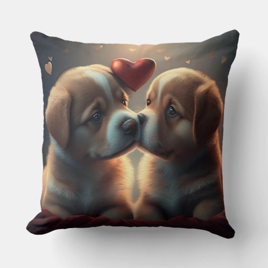 かわいい子犬の愛 クッション (正面)