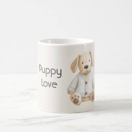 かわいい子犬の愛 コーヒーマグカップ (中央)