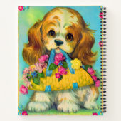 かわいい子犬の持ち花籠 ノートブック (裏面)