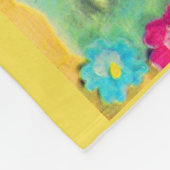 かわいい子犬の持ち花籠 フリースブランケット (角)