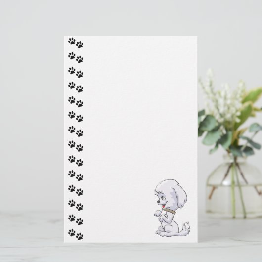 かわいい子犬の文房具 便箋 (スタンド正面)