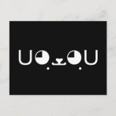 かわいい子犬の日本語顔文字スタンプ ポストカード (正面)