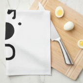 かわいい子犬の日本語顔文字 キッチンタオル (四つ折り)