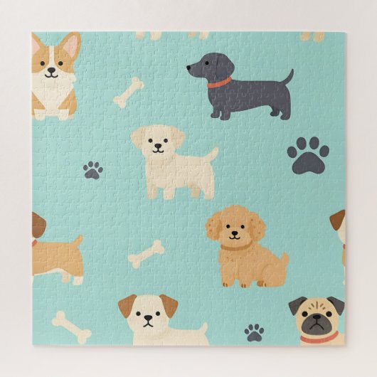かわいい子犬の柄 ジグソーパズル (縦)