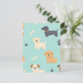 かわいい子犬の柄 ポストカード (スタンド正面)