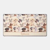 かわいい子犬の桃 デスクマット (正面)