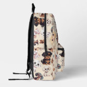 かわいい子犬の桃 プリントバックパック (左)