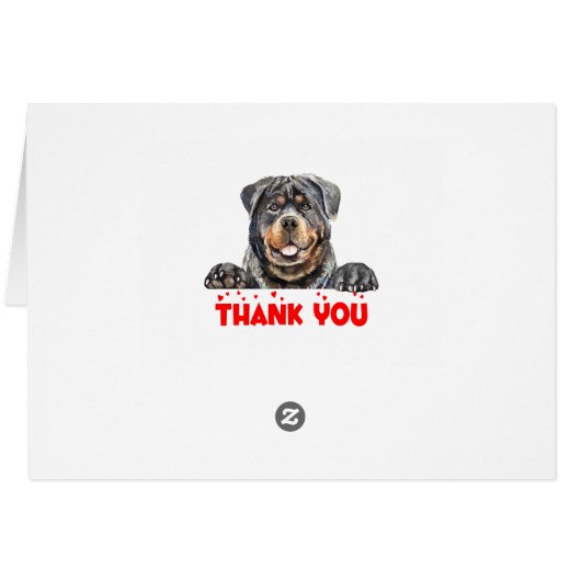 かわいい子犬の水の色ロットワイラーありがとう (裏面横)