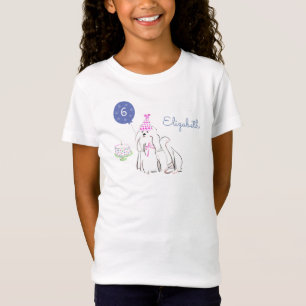 かわいい子犬の水カラーマルチーズお誕生日ケーキ Tシャツ