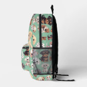 かわいい子犬の淡い色の緑 プリントバックパック (右)