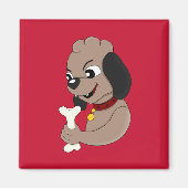 かわいい子犬の漫画のマグネット マグネット (正面)