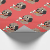 かわいい子犬の漫画のラッピング紙 ラッピングペーパー (角)