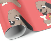 かわいい子犬の漫画のラッピング紙 ラッピングペーパー (ロールコーナー)