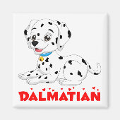 かわいい子犬の漫画の火の犬ダルマおもしろいチ マグネット (正面)