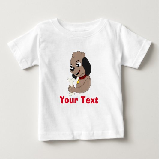 かわいい子犬の漫画 ベビーTシャツ (正面)