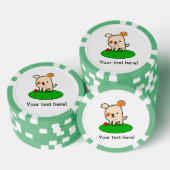 かわいい子犬の漫画 ポーカーチップ (積み重ね)