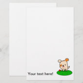 かわいい子犬の漫画 便箋 (正面/裏面)