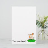 かわいい子犬の漫画 便箋 (スタンド正面)