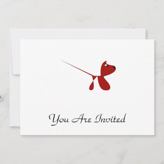 かわいい子犬の漫画 招待状 (正面)