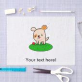 かわいい子犬の漫画 薄葉紙 (クラフト)
