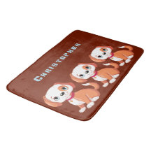 かわいい子犬の濃い赤オレンジ色の背景