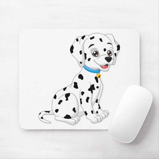 かわいい子犬の火の犬白黒漫画ダルマチア マウスパッド (マウス)