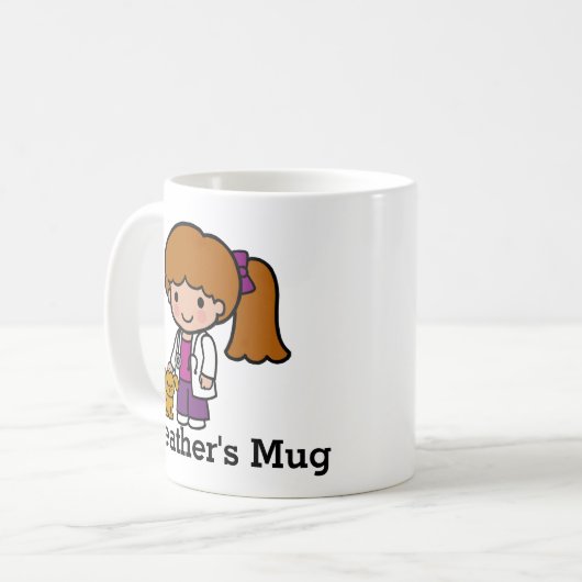 かわいい子犬の獣医ガール コーヒーマグカップ (正面左)