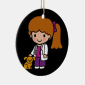 かわいい子犬の獣医ガール セラミックオーナメント (右)