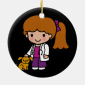 かわいい子犬の獣医ガール セラミックオーナメント (裏面)