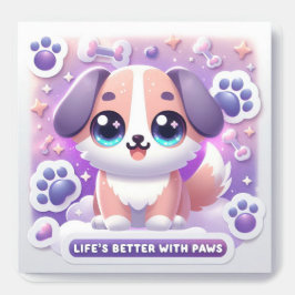 かわいい子犬の生活は、パワーあふれるかわいい犬と一緒が一番！ スクエアシール