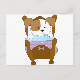 かわいい子犬の病気 ポストカード
