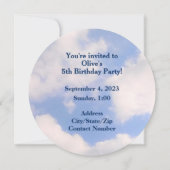 かわいい子犬の眠る青い誕生日の写真 招待状 (裏面)